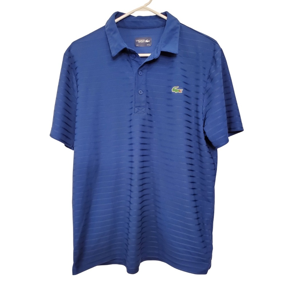 Lacoste Men's SPORT Textured Breathable Golf Polo (Blue)